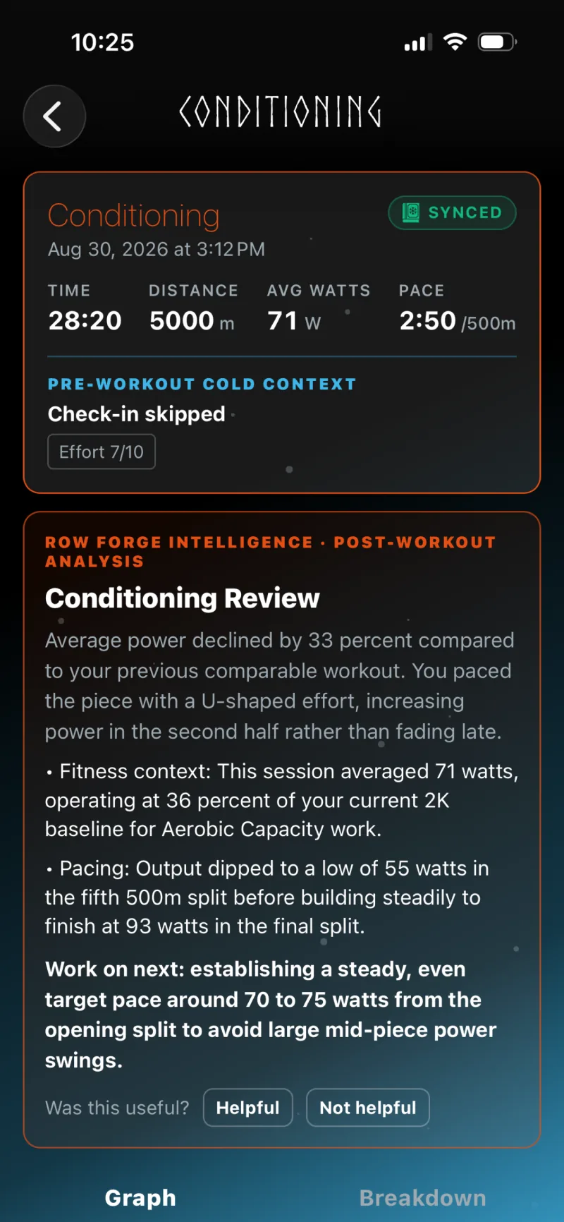 Row Forge post-workout conditioning review and training analysis